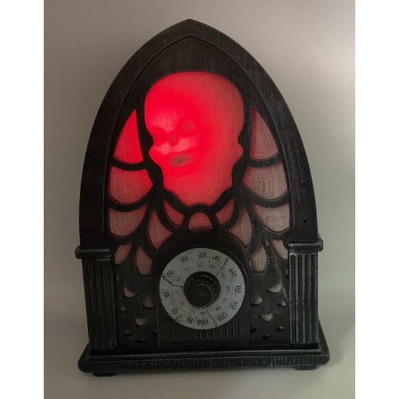 Gemmy HAUNTED RADIO Lights Sounds 12" Halloween Decoration - TESTED WORKS WELL. - Picture 7 of 13